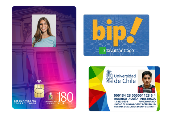 Una TUI, una TUI viejita y una tarjeta Bip para pagar el transporte público (esta última no es tan inteligente)